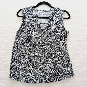 Blouse Black White Preppy Officewear Classic Minimalist Professional Chic Size S